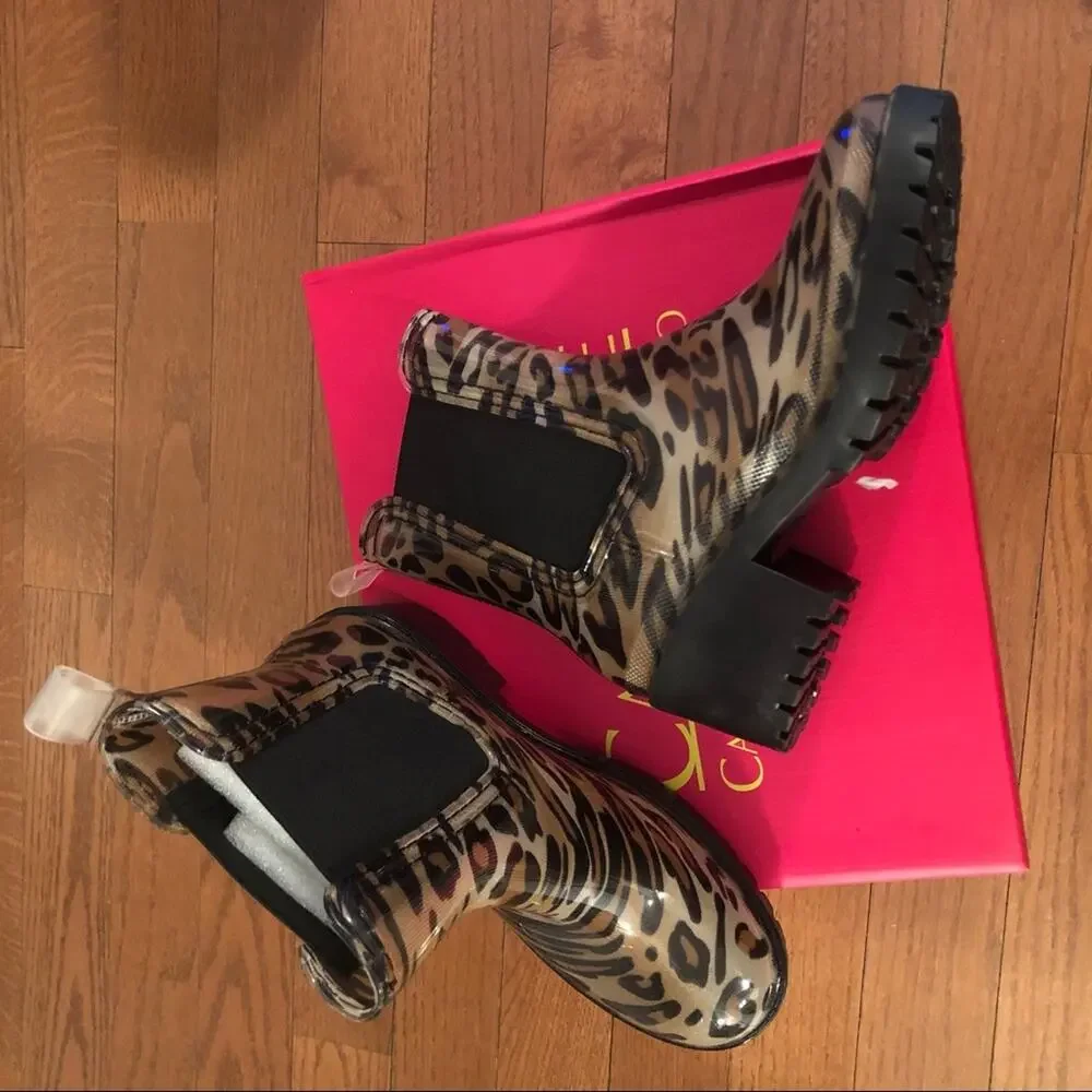 NEW Catherine Malandrino Leopard Rain Boots